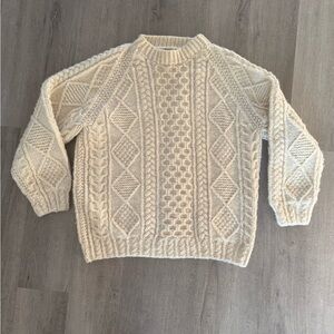 Vintage Wool Cream Fisherman Sweater